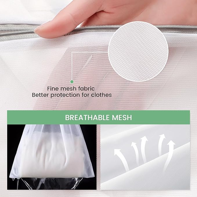 4Pcs Mesh Laundry Bags, 16 X 20 Inches Mesh Laundry Bag, Durable Delicate Laundry Bag for Travel, College, Dorm, Family And Apartment Dwellers, White