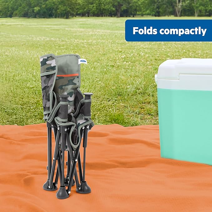 Ford Bronco Pop 'N Sit Portable Booster Chair by Bright Starts, Floor Seat, Indoor/Outdoor Use, Compact Fold, Camo Print, 6 Mos - 3 Yrs