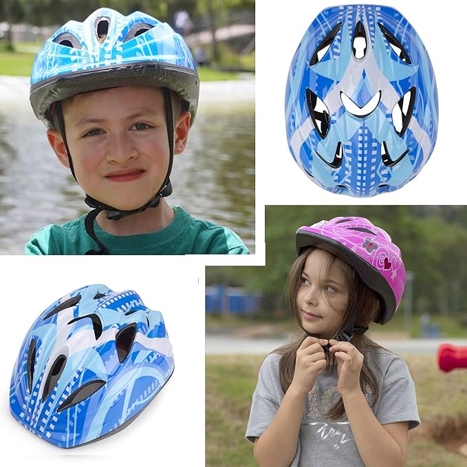 Kid Bicycle Helmets, LX LERMX Kids Bike Helmet Ages 3-5/5-14 Adjustable from Toddler to Youth Size, Durable Kids Bike Helmet with Fun Designs for Boys and Girls