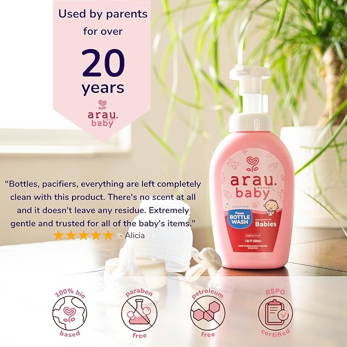 Foam Bottle Wash - Gentle Cleansing Soap for Bottles, Pacifiers, Toys, Dirty Surfaces, Foam Dish Soap, Plant Based, Safe for Baby, Trusted Baby Care Brand (16.9 fl oz - Pack of 3)