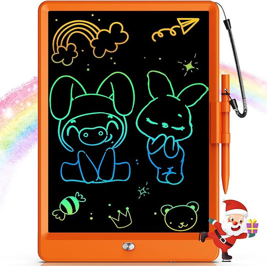 Bravokids LCD Writing Tablet for 3-8 Year Olds - 10 Inch Doodle Board Electronic Drawing Pad, Educational Gift for Kids (Orange)