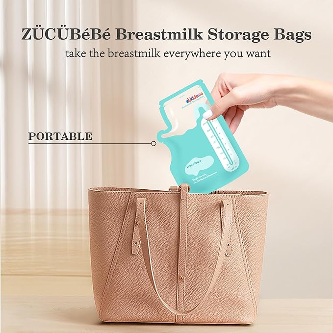 Breastmilk Storage Bags(50 Count)，8oz Milk Storage Bags for Breastfeeding，BPA Free with Easy Pour Spout, Self Standing, for Refrigeration and Freezing Blue