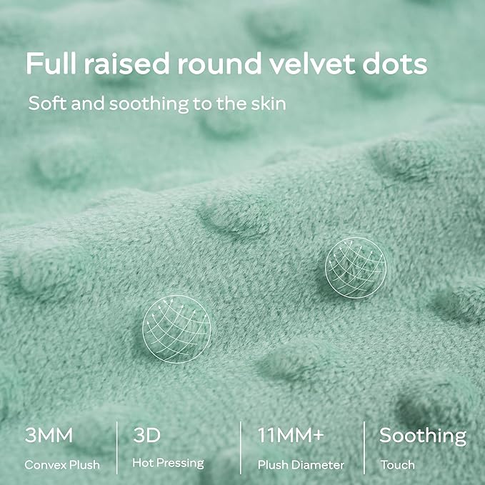 JELLYMONI Fleece Baby Sleep Sack 12-18 Months, 1.5 Tog Warm Winter Baby Wearable Blanket with Plush Dots and 2-Way Zipper, Cotton Toddler Sleep Sack