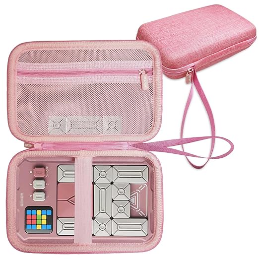 JCHPINE Hard Carrying Case for GiiKER Super Slide Brain Games, Protective Storage Holder for GiiKER Brain Teaser Puzzles Interactive Handheld Game Console Accessories (Case Only) (Pink)