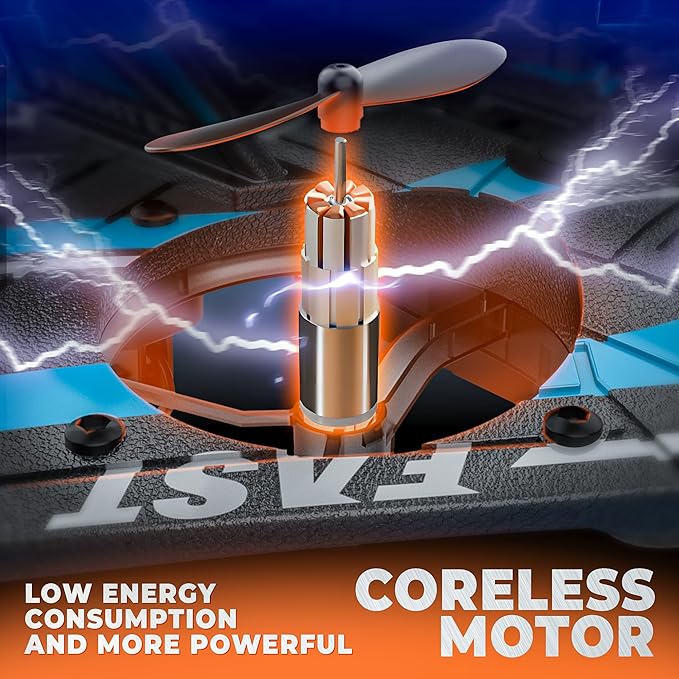 BEZGAR Drones for Kids | 2.4GHZ RC Plane, Remote Control Airplane, RC Helicopter, 360° Flip Fighter Jet Toy, Toys for ages 8-13 with Colorful LED Navigation Lights Blue