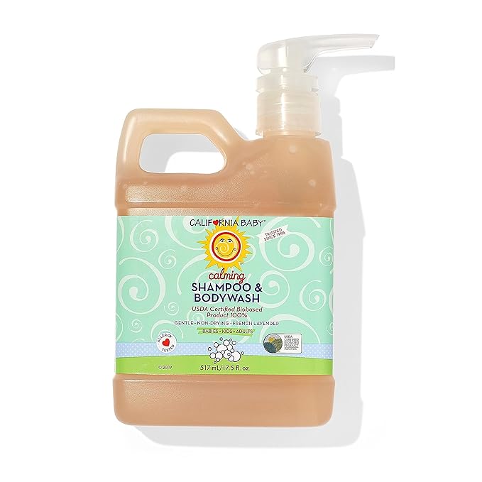 California Baby Calming Lavender Shampoo and Body Wash | 100% Plant-Based (USDA Certified) | Allergy Friendly | Baby Soap and Toddler Shampoo for Dry, Sensitive Skin | 517 mL / 17.5 fl. oz