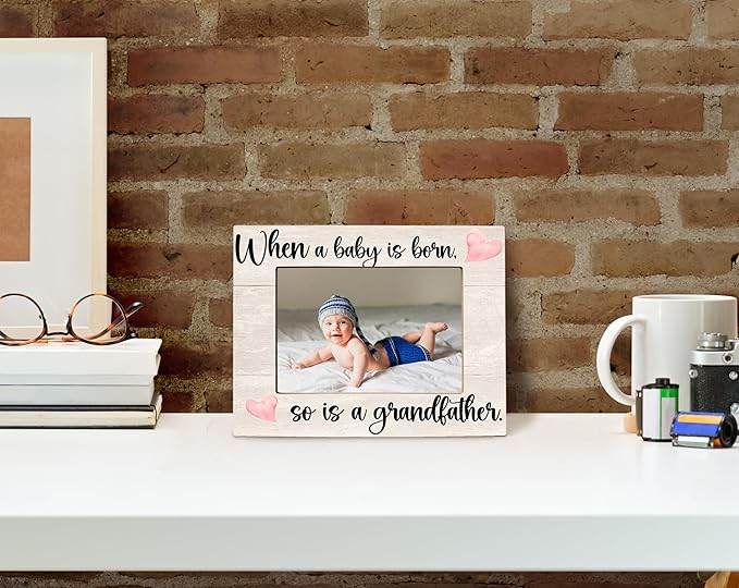 Baby Picture Frame, Ultrasound Picture Frames, New Grandfather Gifts First Time 2025, Grandfather Frame, When a Baby is Born So is a Grandfather, Picture Frame, Photo Frame 8X10(cream-coloured)