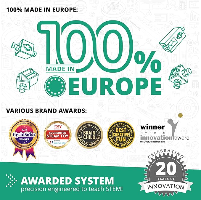 Engino STEM Toys, Physics Laws: Inertia, Friction & Circular Motion, Engineering Kit for Kids 9+, Creative STEM Projects, Gifts for Boys & Girls, Building Toys (6 Model Options)