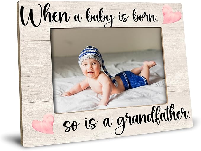 Baby Picture Frame, Ultrasound Picture Frames, New Grandfather Gifts First Time 2025, Grandfather Frame, When a Baby is Born So is a Grandfather, Picture Frame, Photo Frame 8X10(cream-coloured)