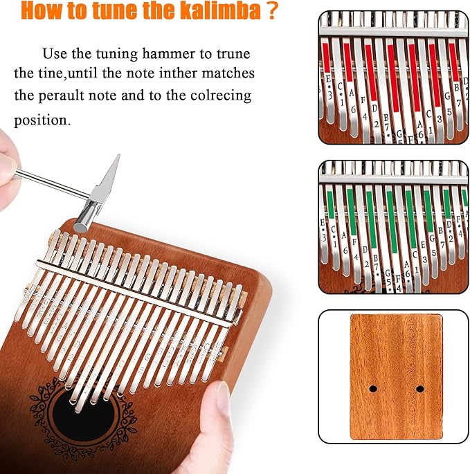 Kalimba 21 Keys Thumb Piano, Easy To Learn Portable Kalimba Thumb Piano With Beautiful Hard Packing Box, Gifts For Kids,Adult,Beginners,Professional