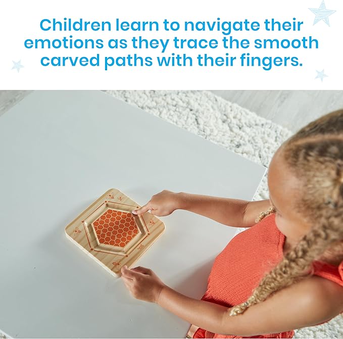 hand2mind Wooden Mindful Maze Set, Tactile Sensory Toys for Toddlers, Anxiety Relief Items, Calm Down Corner Supplies, Emotional Regulation Tools for Kids, Play Therapy Toys, Mindfulness Gifts