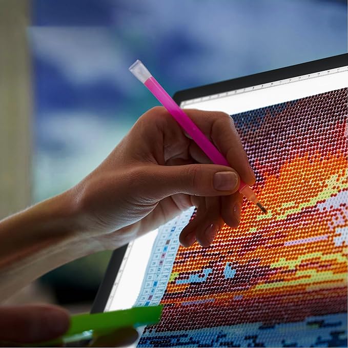 iVyne Corded A4 Light Pad for Diamond Painting & Art Projects – LED Light Board with Diamond Art Accessories – Ultra-Thin & Portable Diamond Dot Light Board, Perfect for Artists - Black