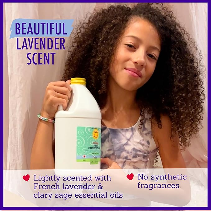 California Baby Calming Hair Conditioner | 100% Plant-Based Kids Conditioner | Rinse-out or Leave in Conditioner | Lavender Scent | 251 mL / 8.5 oz