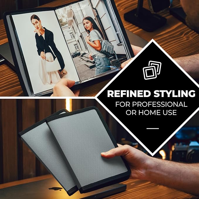 Dunwell Small Photo Album 5x7 (2-Pack), Mounting Paper, 5 x 7 Art Portfolio Binder, 24 Sleeves Display 48 Pages, Acid-Free Poly Professional Picture Book for 5x7 Artwork, Postcards