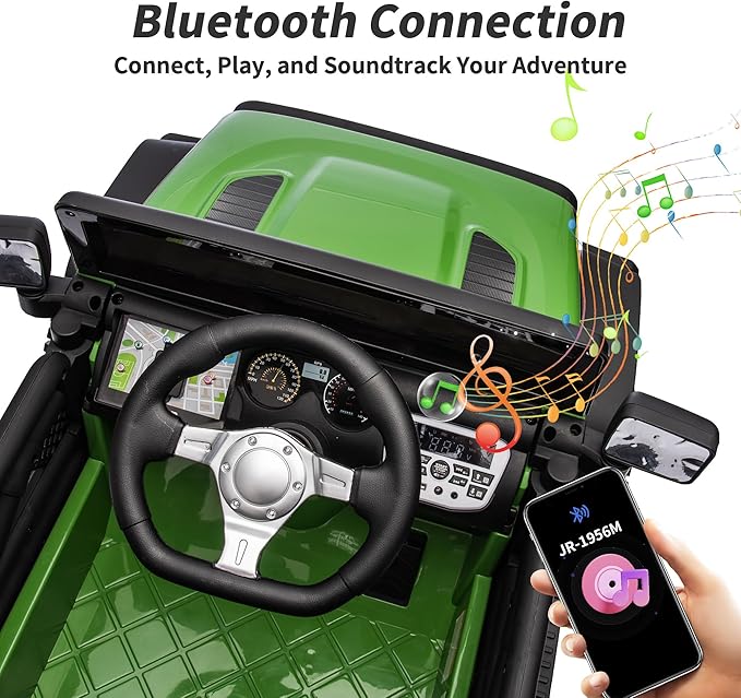 4WD Kids Ride on Car Truck, 12V 7Ah Kids Electric Vehicles Car Ride on Toy w/Remote Control - Army Green