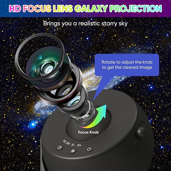 Galaxy Projector, 13 in 1 HD Planetarium Star Projector for Bedroom, 360 Rotating Star Projector Light with Adjustable Knob and Timer for Kids, Ceiling, Gifts, Room Decoration