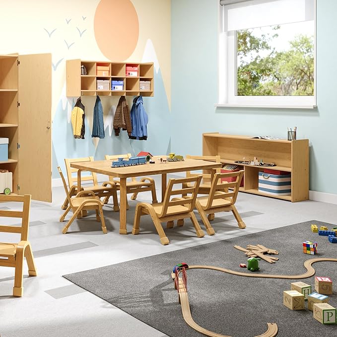 Angeles Value Line Preschool 2-Shelf Storage, Classroom Organization, Cubbies for Daycare, Assembly Required, 48" L x 12" W x 27" H