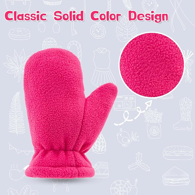 BAVST Baby Toddler Winter Mittens Girls Warm Fleece Lined Gloves Kids Sherpa Lined Mittens for Boys