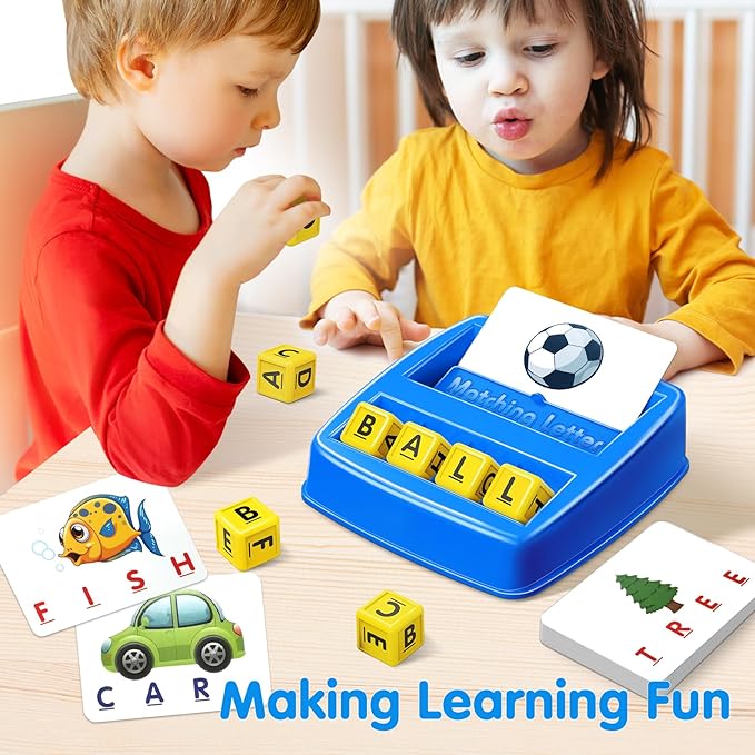 Educational Toys for 3 4 5 Year Old Boys Gift, Matching Letter Game Preschool ABC Learning Toys for Kids Ages 4-8 Years, Christmas Birthday Gifts for 3-6 Year Old Boys Toddler Toys Age 2-4
