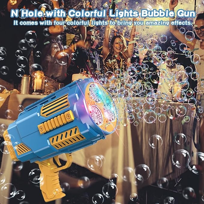 Bubble Machine Automatic Bubble Gun with Bubble Refill Solution, Bubbles Kids Toys for Girls Boys 3 4 5 6 7 8 9 10 11 12 Years Old, Summer Fun Outdoor Toy Birthday Party Halloween Favors(No Dip)