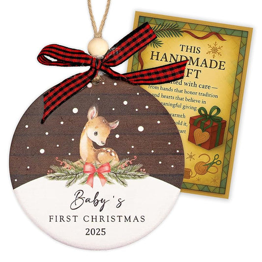 Baby's First Christmas Ornament 2025, New Baby Ornament for Girls Boys, Baby Announcement, Family Tree Xmas Ornament, Baby 1st Christmas Ornaments, Christmas Tree Hanging Decorations, Baby Gift
