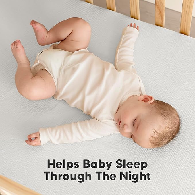 KeaBabies 2-Pack Muslin Crib Sheets for Boys, Girls - 100% Organic Cotton Fitted Baby Crib Mattress Sheet, Soft Breathable Standard Toddler Bed Cover Bedding Set, Neutral, Durable 52x28 (Greige)