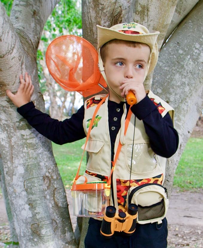 Bug Hunting Kit, Vest, Hat, Binoculars, Lg. Net, Bug Container, Whistle, Flashlight, Magnifier, Thermostat, Compass, Tweezers