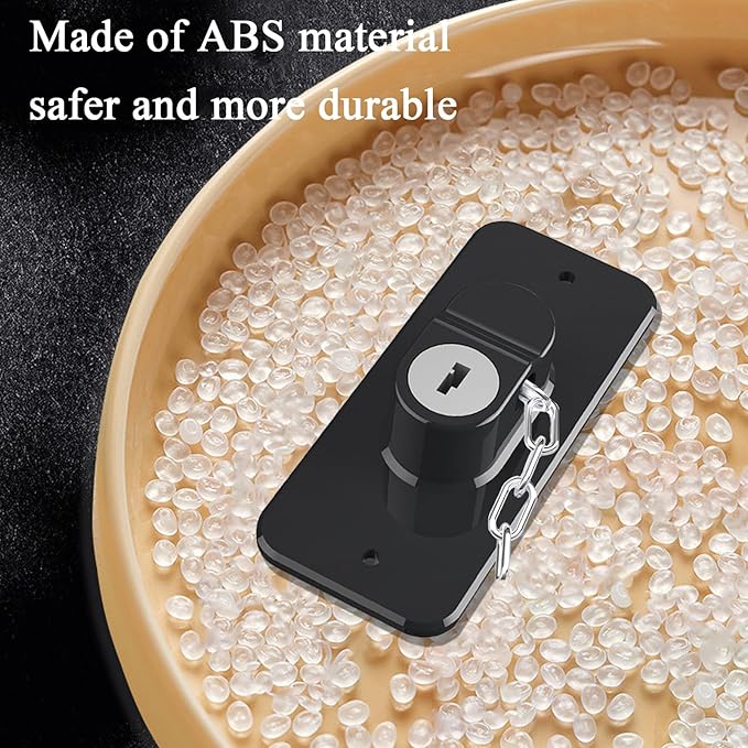 Child Proof Door Lock (2 Pack), Door Locks for Kids safety & Cat Door Latch, for Fridge Lock, Cabinet Locks, Window Locks and Baby Proofing, Strong non-marking Adhesive No Drilling (White)