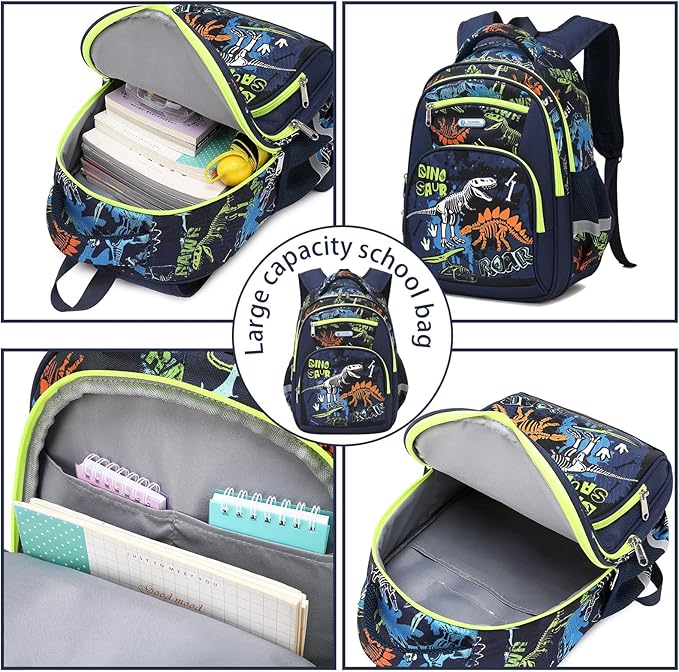 Cusangel Backpack for Boys Girls School Bookbags,Kindergarten Elementary Middle School Lightweight Waterproof Multifunctional Large Capacity for Backpack (16inch Luminous dinosaur)