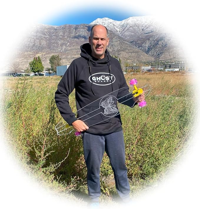 Clear Longboard Skateboard - Transparent Acrylic Long Boards with Light-Up LED Wheels for Smooth Rides - Ride The Streets in Style with Longboard Built for Beginners & Pros Alike