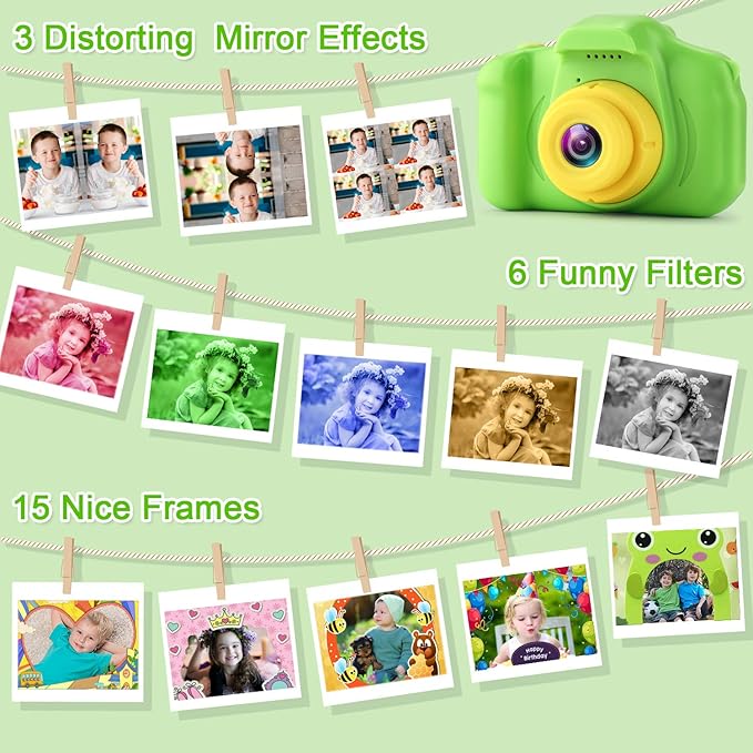 GKTZ Toys for Girls Age 3-8, Kids Camera Digital Video Toddler Camera Children Camcorder Birthday Gifts for 3 4 5 6 7 8 Year Old Girls with 32GB SD Card