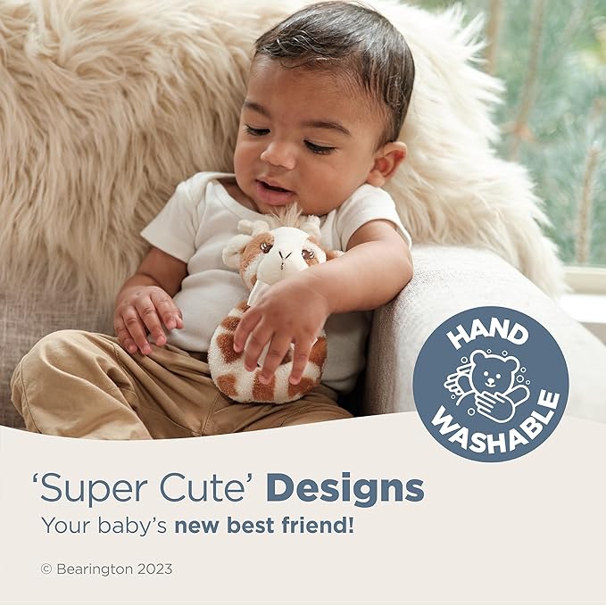 Bearington Collection Baby Lil' Patches, 5.5 in Giraffe Plush Stuffed Animal Baby Rattle, Newborn Toys Gift - Giraffe Stuffed Animal