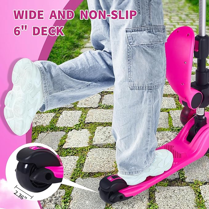 GLAMUP Kids Scooter, 2-in-1 Folding Kick Scooters, Adjustable Height, Safety Lock, 3 Wheel Kick Scooter for Boys and Girls Ages 3-14