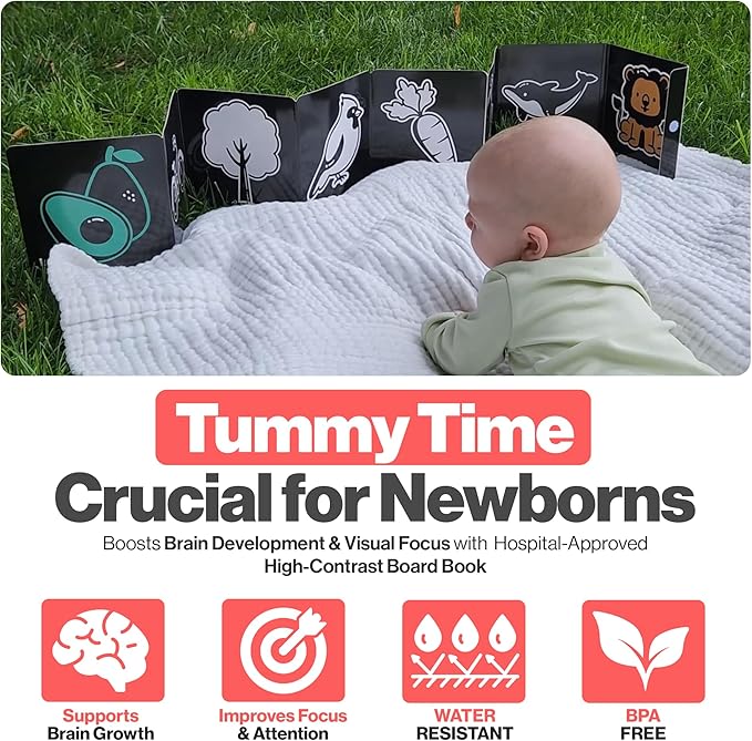 Happy Start Award-Winning High Contrast Board Book - Newborn Black & White Baby Cards, Easy to Clean, Hospital Approved, Stands on Its Own, Tummy Time Toy, Ages 0+ (Vietnamese)