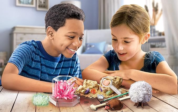 4M - STEAM Earth Science - Educational Science Kits for Kids Ages 5+ with 5 Experiments: Volcano Eruption, Excavate Crystals, Crystal Growing, & More - Hands-On Geology STEM Learning Science for Kids