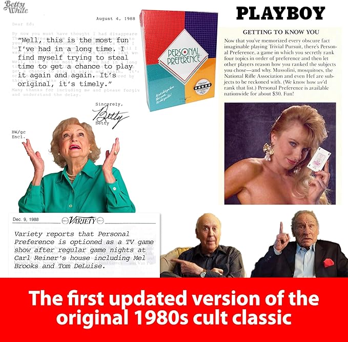 Board Game - The Original Preference Ranking Family Party Game from The 1980s, with 750 All New Cards, 'How Well Do You Really Know Each Other', 2-12 Players (Updated Edition)