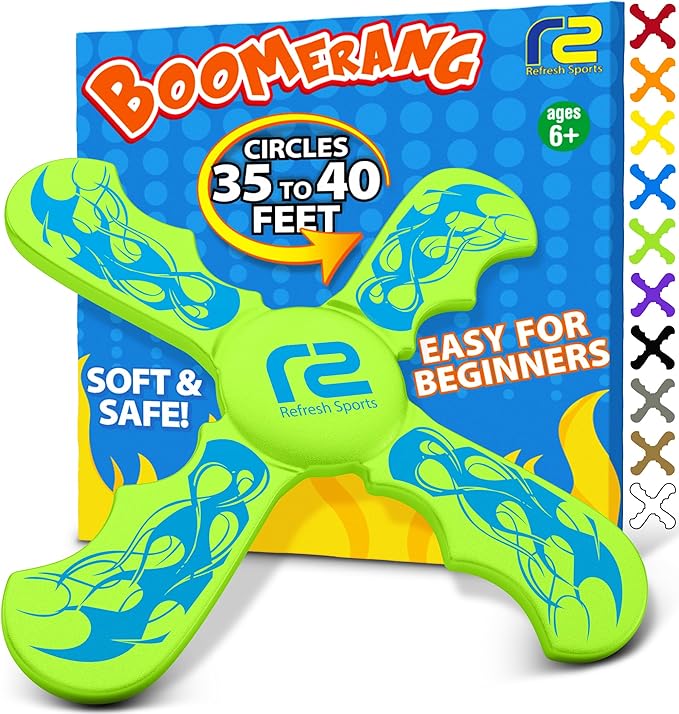 Boomerangs for Kids: Best Soft Flying Beach Toys for Kids - Cool Birthday Gifts for Boys & Girls - Sports Beach Games & Pool Toys - Outdoor Games & Fun for Boys Ages 8-12 & 4 5 6 7 8 9 10 11 12 13 14