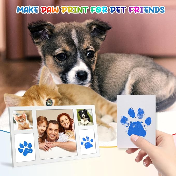 75ml Blue Baby Hand and Footprint Ink Kit, Baby Handprint Footprint Paint for Newborn Keepsake, Dog Cat Paw Print Kit, Washable, Non Toxic Acid-Free, Safe Gentle for Ideal New Mom Gifts