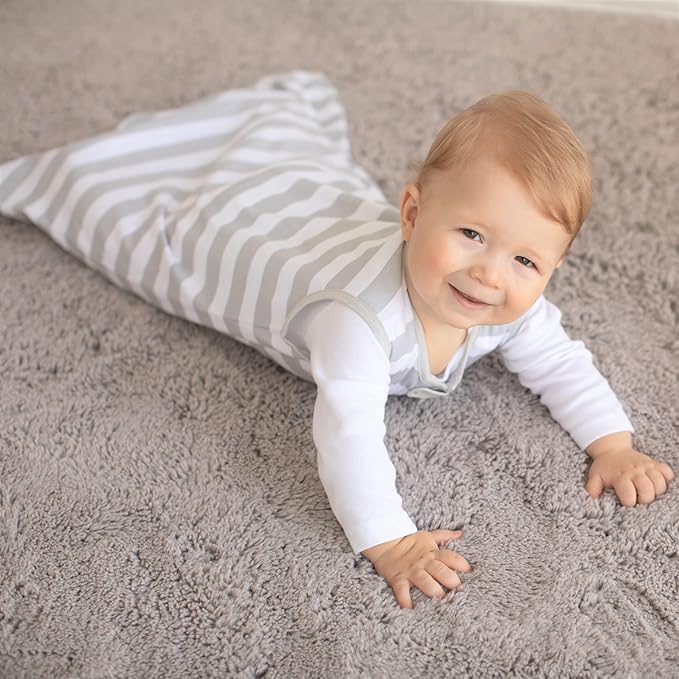 Baby Sleep Sack 1.0 TOG, Organic Cotton Baby Wearable Blanket with Two-Way Zipper, Swaddle Transition Baby Sleeping Bag, All-Season Sleep Sack for Newborn Infant Toddler Boy Girl, 2-Pack, 6-12 Month