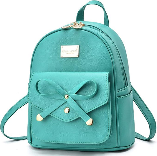 I IHAYNER Girls Bowknot Cute Leather Backpack Mini Backpack Purse for Women