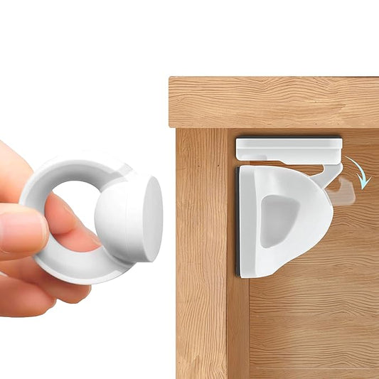 Booboo® Magnetic Child Safety Cupboard Locks for Children x10 Locks + x1 Key, Baby Proofing for Kitchen, Cabinets and Drawers, 30 Second Install No Drilling 3M Adhesive (10 Pack)