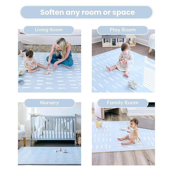 Baby Play Mats for Floor - Shoreline (4x6ft) - Premium EVA Foam Play Mat for Babies & Toddlers - Perfect for Tummy Time, Crawling, Playroom - Stylish & Comfortable Kids Play Mat