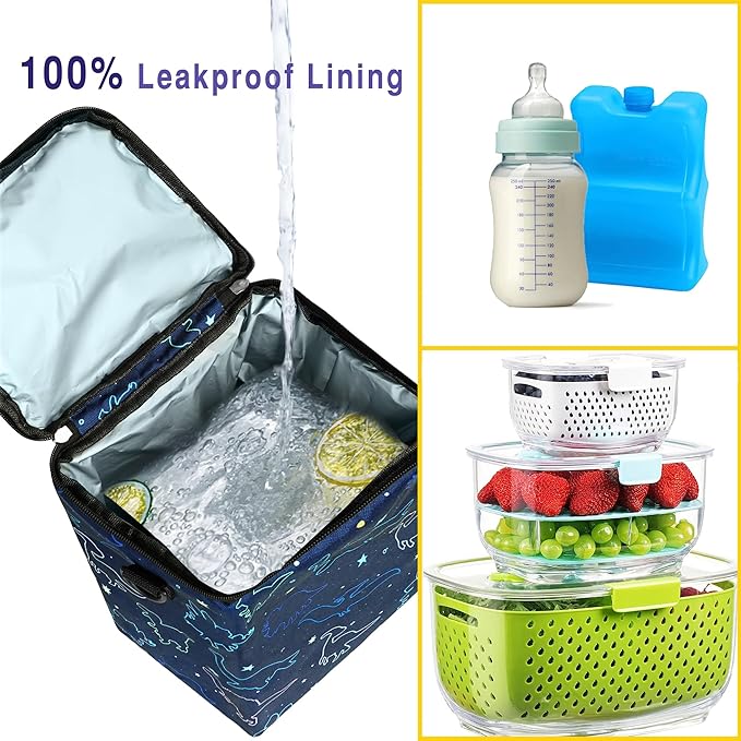 Breastmilk Cooler Bag with Ice Pack Fits 4 Bottles Up to 9 Ounce - Insulated Baby Bottle Cooler for Nursing Moms on the Go with Strap