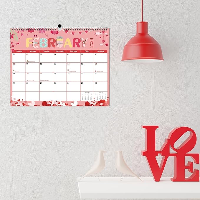 GuassLee Wall Calendar 2025-2026, 19 Months Running from Jun. 2025 to Dec. 2026, 14" X 11" Paper Hanging Planner Wall with Thick Paper for Office Home Planning & Organizing