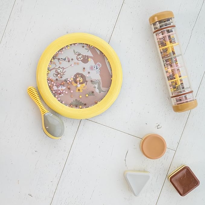 Edushape Soothing Sounds Gift Set - Baby Musical Instruments & Toddler Music Set - Includes Hand Drum, Rain Stick, Shakers, Maracas - Interactive Baby Musical Toys for Kids & Toddlers 18 Months & Up