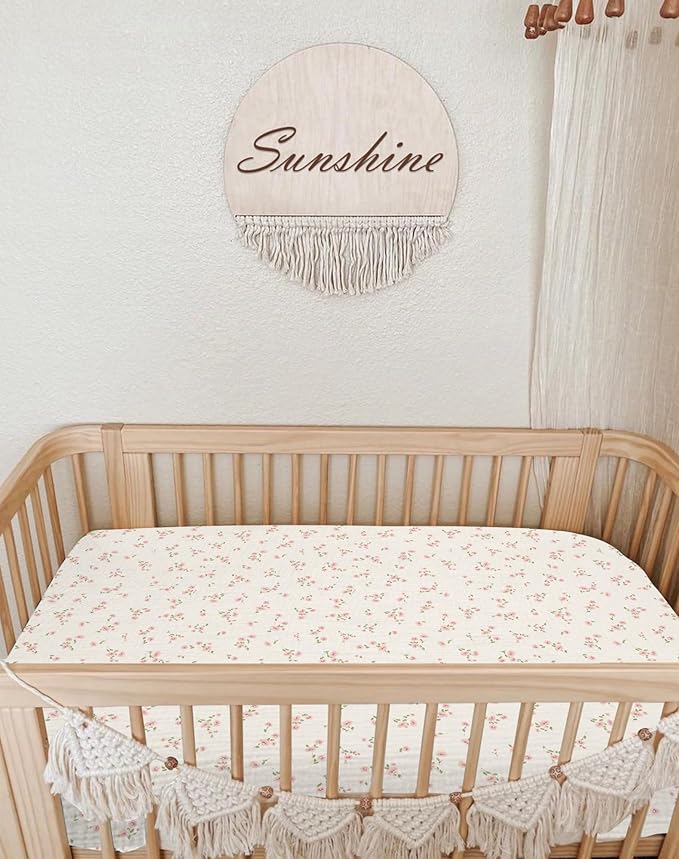 Bassinet Sheet for Baby Boy and Girl 2 Pack, Fitted Sheets for Rectangle, Oval, Hourglass Bassinet Mattress, Muslin Moses Basket Sheets with Neutral Style (Rosy)