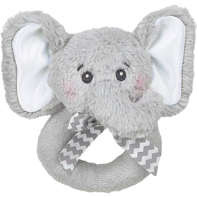 Bearington Collection Baby Lil' Spout, 5.5 in Gray Elephant Plush Stuffed Animal - Baby Elephant Stuff - Newborn Toys