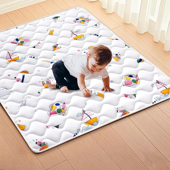 High-Density Foam Baby Play Mat, 50x50 Inches Thicken One-Piece Comfortable and Soft Playmat, Non Slip Machine Washable Floor Mat for Infants, Tapete para Bebes,Toddlers
