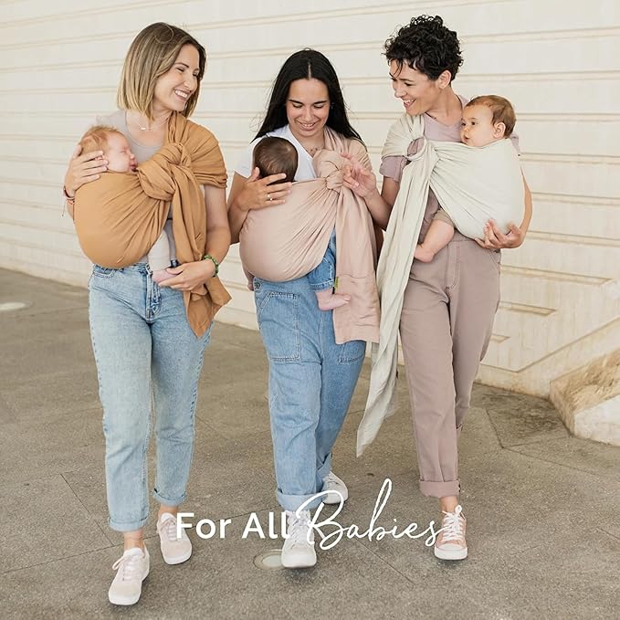 Boba Ring Sling - Newborn to Toddler Carrier, Lightweight & Breathable, Hip-Healthy, Front & Hip Carry, 8-35 lbs (Pampas)
