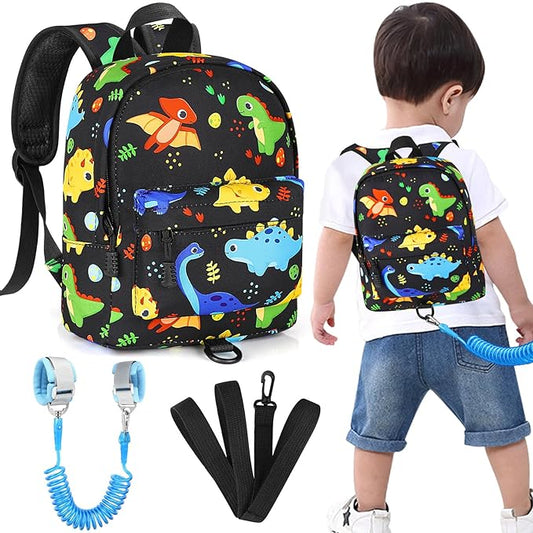 Accmor Toddler Backpack Leash, Cute Kids Backpack with Anti Lost Wrist Link, Mini Child Backpack Leash Baby Walking Harness for Travel, Small Dinosaur Backpack Tether for Boys Ages 1-3